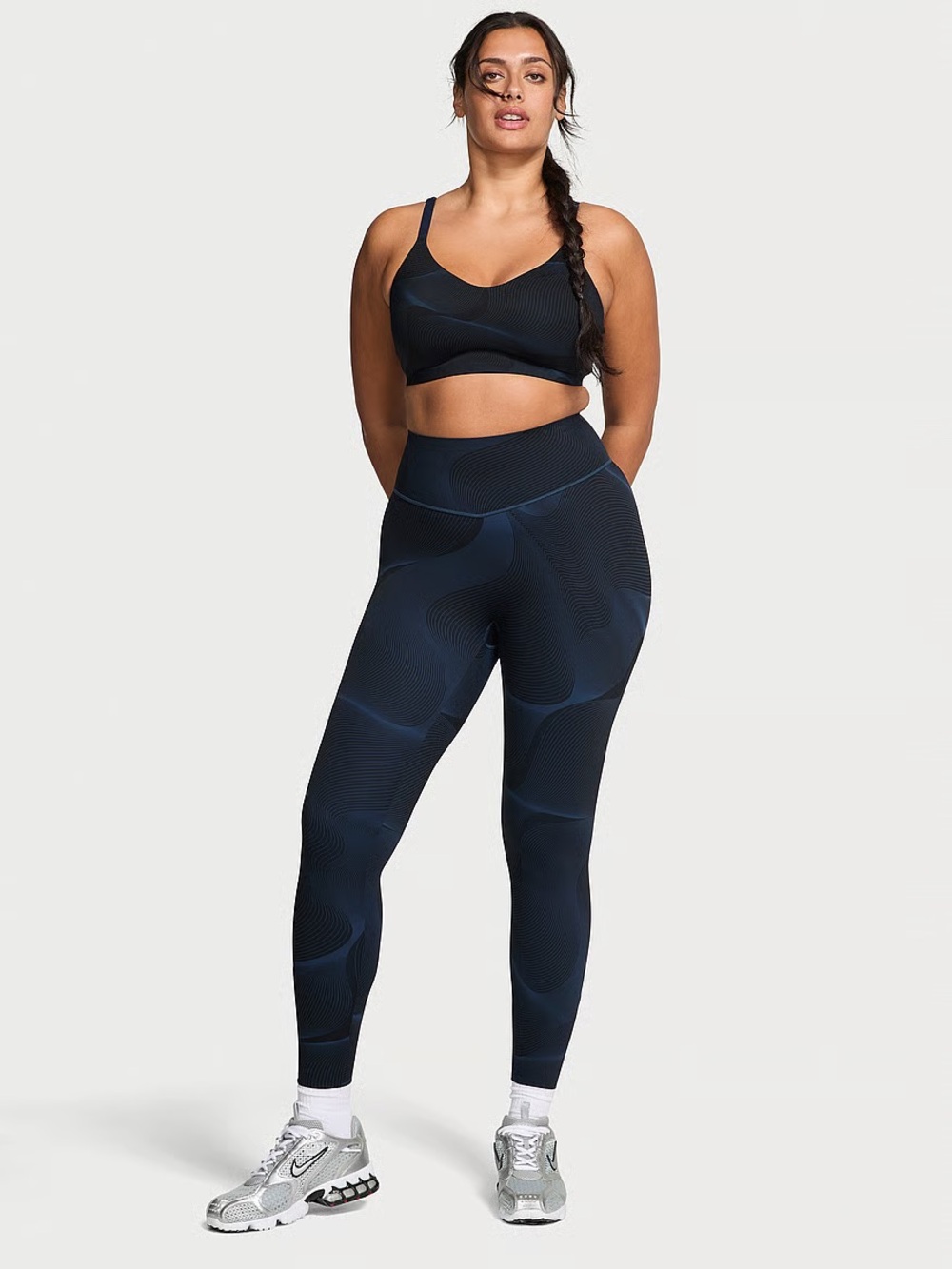 NWOT Victoria’s Secret Elevate Blue Marble High-Waist Textured Leggings